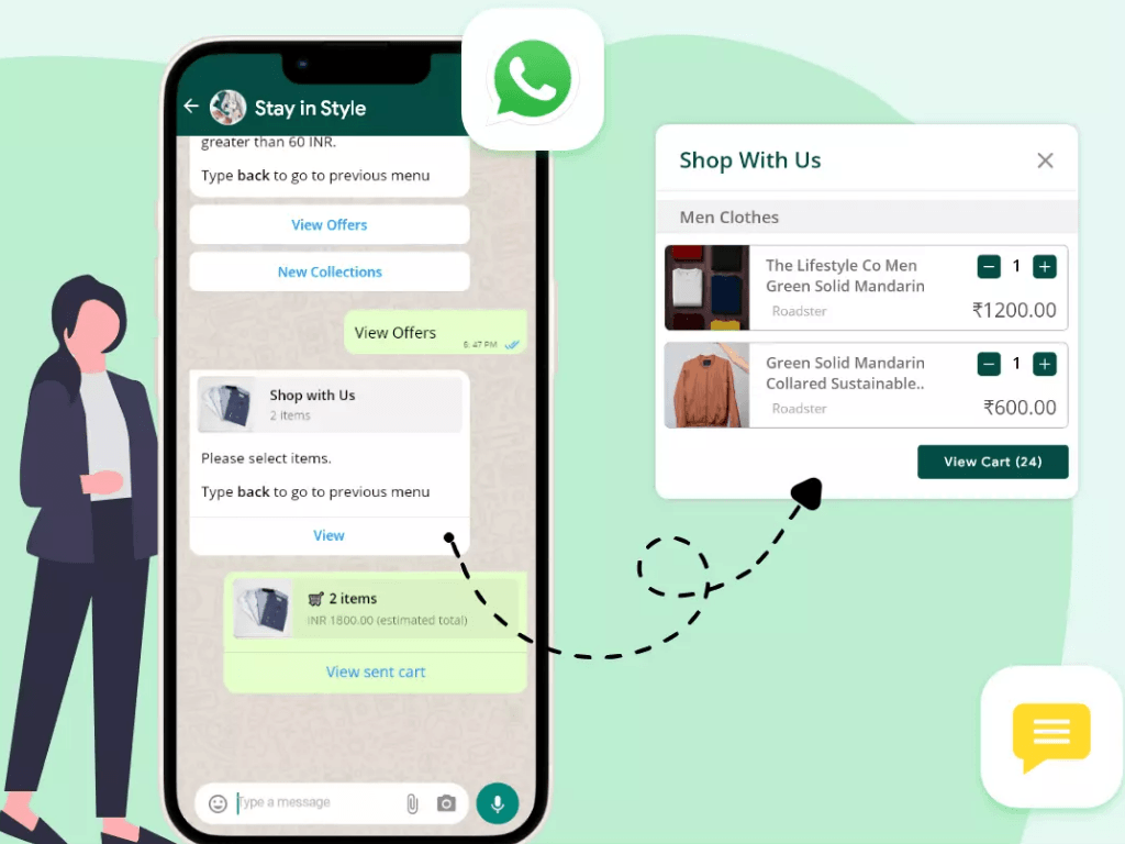 WhatsApp catalogue showing products that turn conversations into conversions